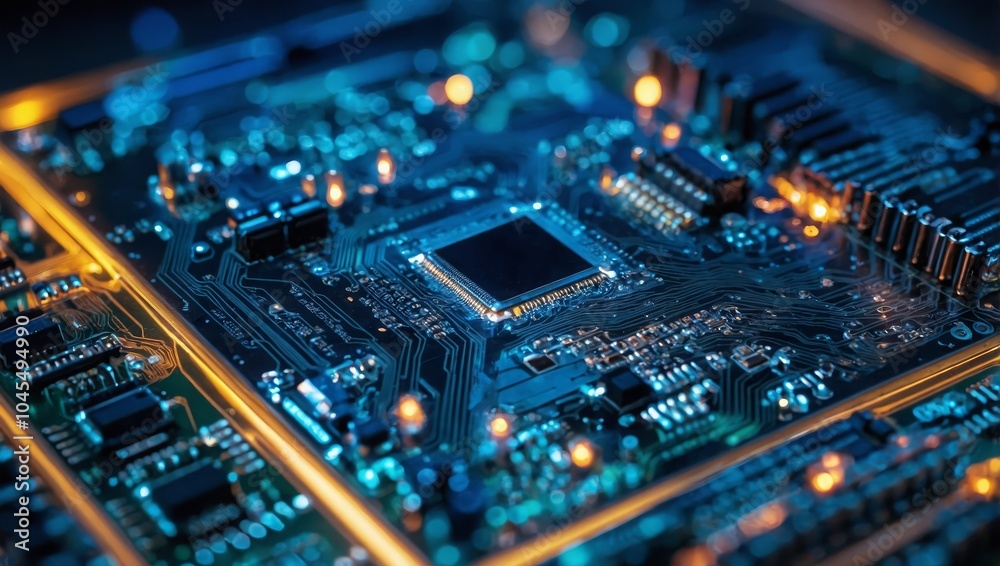 Modern technology circuit board texture background design. Waves flow. Quantum explosion technology. Quantum computer technologies concept. Futuristic blue circuit board background Modern technology circuit board texture background design. Waves flow. Quantum explosion technology. Quantum computer technologies concept. Futuristic blue circuit board background