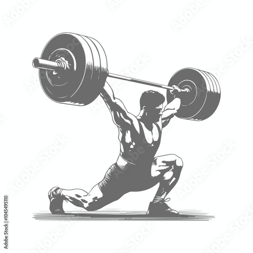 A powerful bodybuilder lifting a massive barbell loaded with heavy weights.