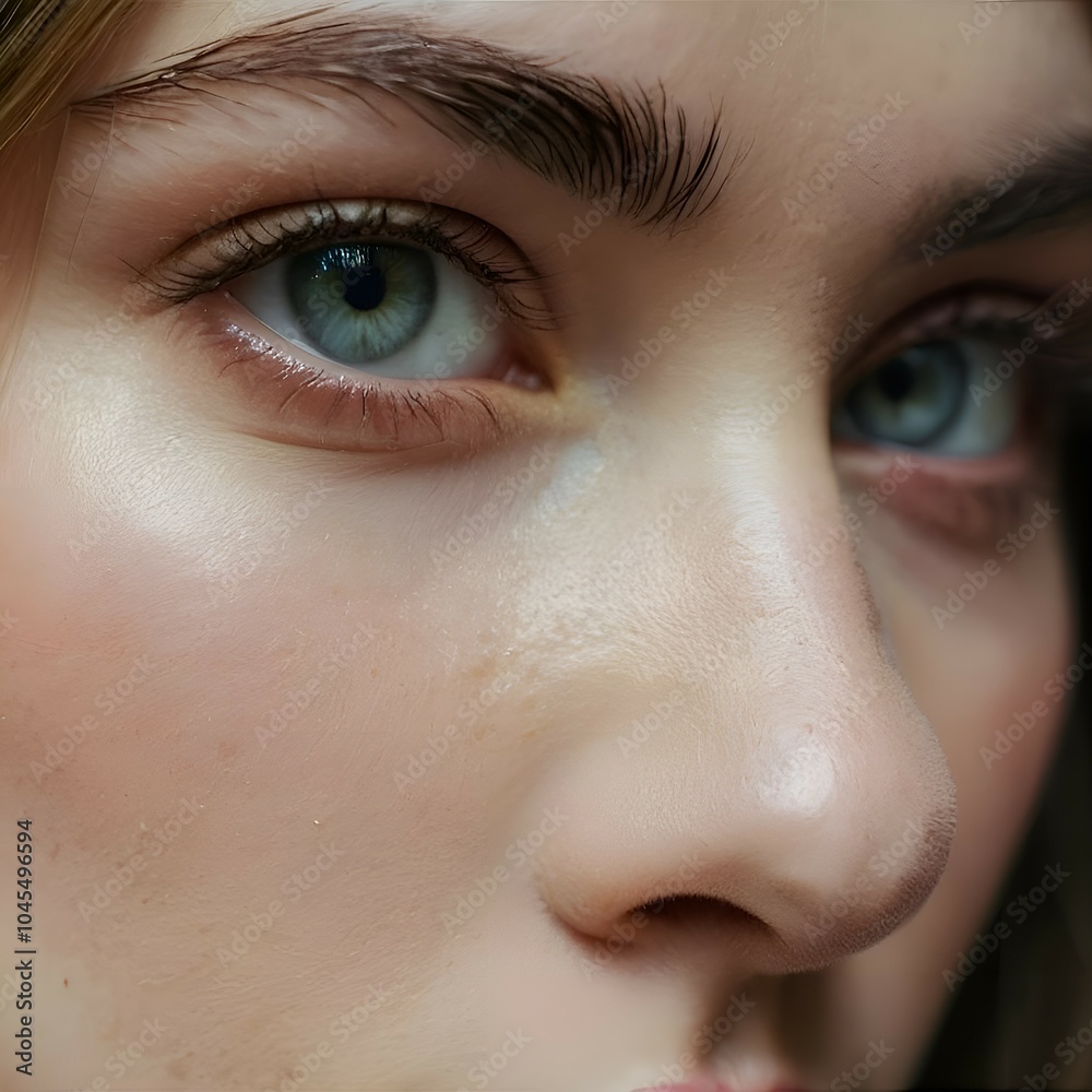 Naklejka premium Close-up of a girl's eyes