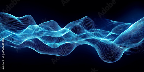 
Glowing streaks of cyan light moving across a dark blue gradient background, creating a futuristic design