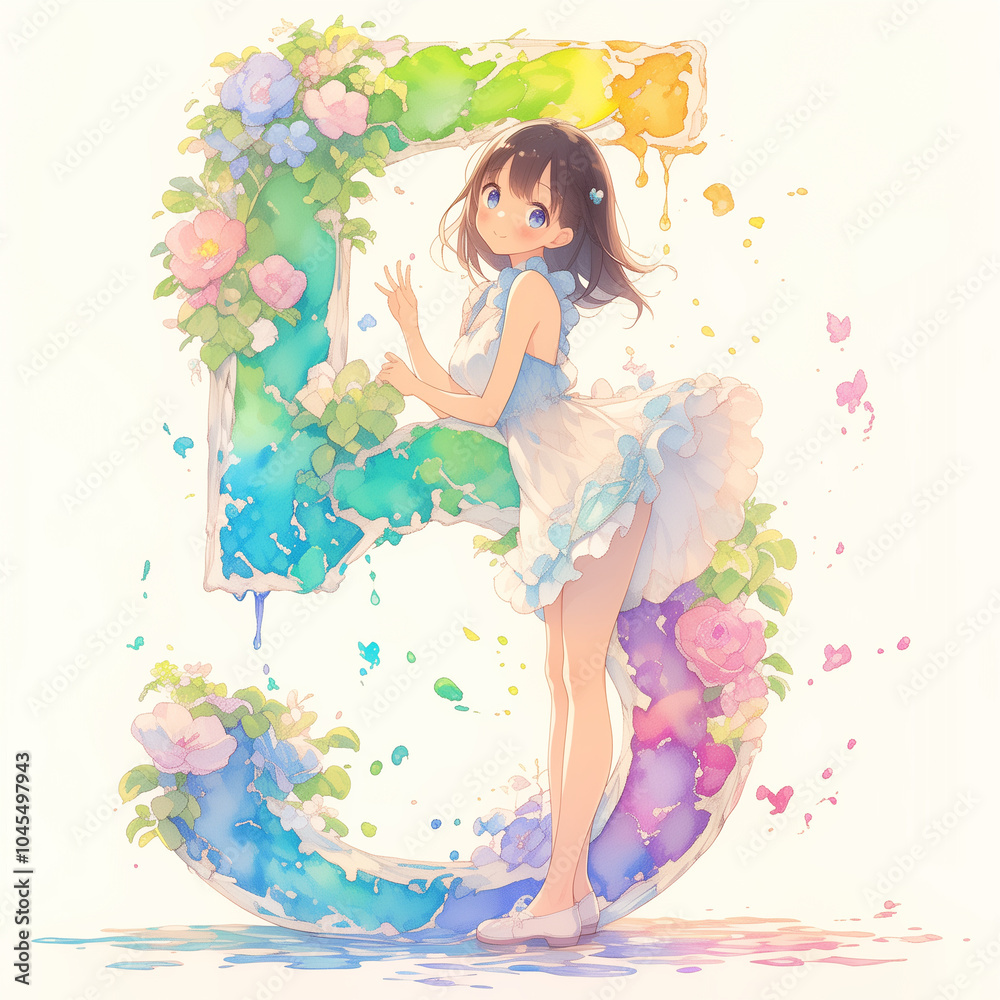 数のオブジェと女の子 5 数のオブジェと女の子 5