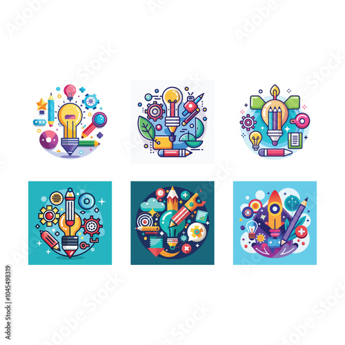 Unique generative AI vector and line art designs for your creative projects