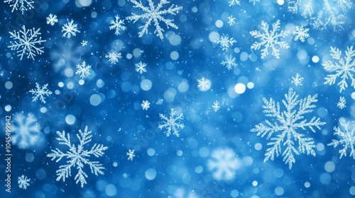 Snowflakes on blue backdrop