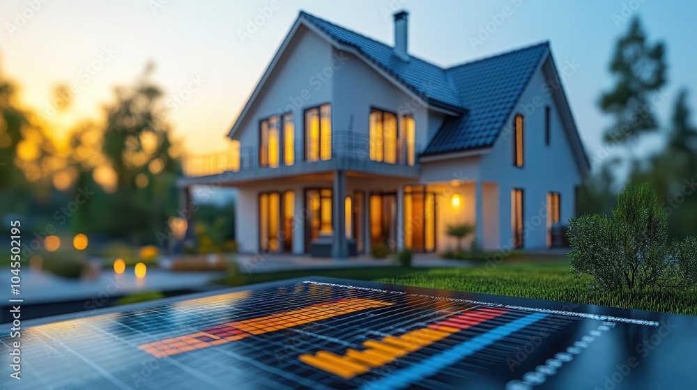 energy performance diagnostic report on a property showcasing charts and graphs analyzing energy efficiency presented in a professional and informative layout