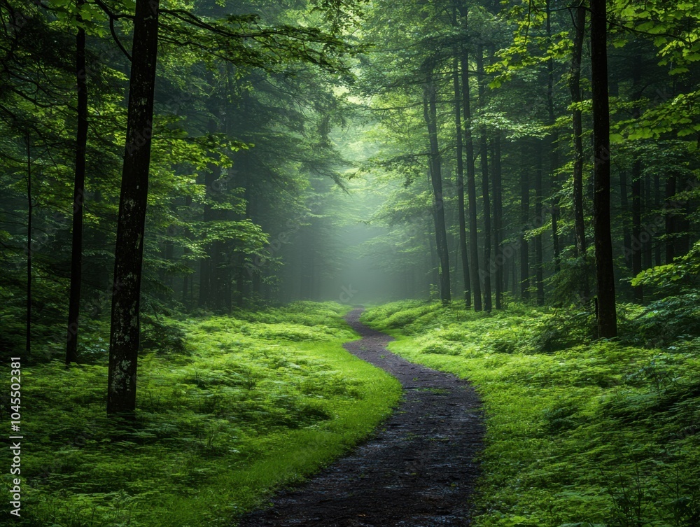 Path that is winding through a forest Path that is winding through a forest