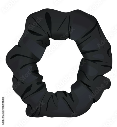 Black  hair tie. vector illustration