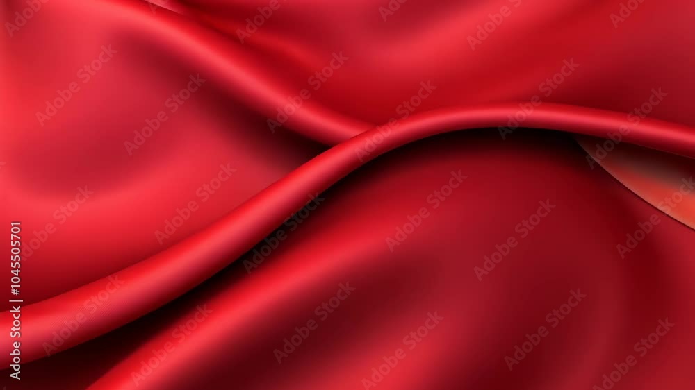 Red satin fabric draped in soft folds, creating a luxurious and elegant texture Red satin fabric draped in soft folds, creating a luxurious and elegant texture