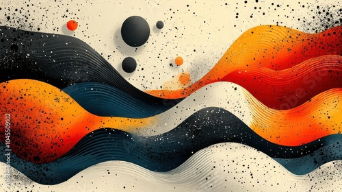 Wallpaper Mural fluid abstract pattern exploring geometric shapes and overlapping waves in a harmonious blend of colors creating an eyecatching design that evokes motion and creativity Torontodigital.ca