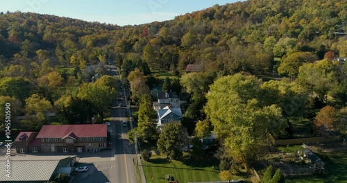 Downtown Bluemont VA in Northern Virginia Wine Country, Drone Footage photo