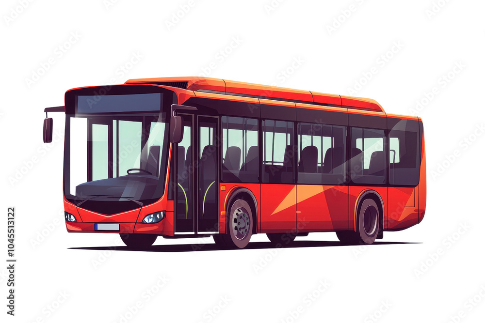 Illustration of a sleek red city bus isolated on transparent background. showcasing modern public transportation design and style. Illustration of a sleek red city bus isolated on transparent background. showcasing modern public transportation design and style.