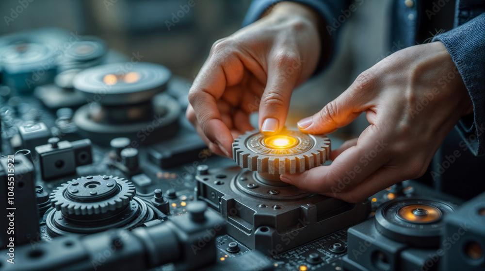 Naklejka premium Le Mani dell'Innovazione- L'Arte di Creare Tecnologia