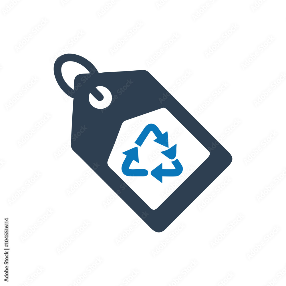 Obraz premium Recycle Tag Icon on white background