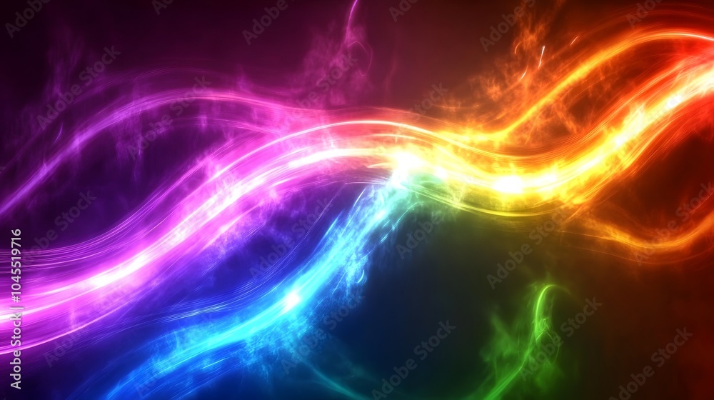 Colorful Infinite Lights on Black Background, Abstract Image, Texture, Pattern Background, Wallpaper, Cover and Screen for Smartphone, PC, Laptop, 9:16 and 16:9 Format