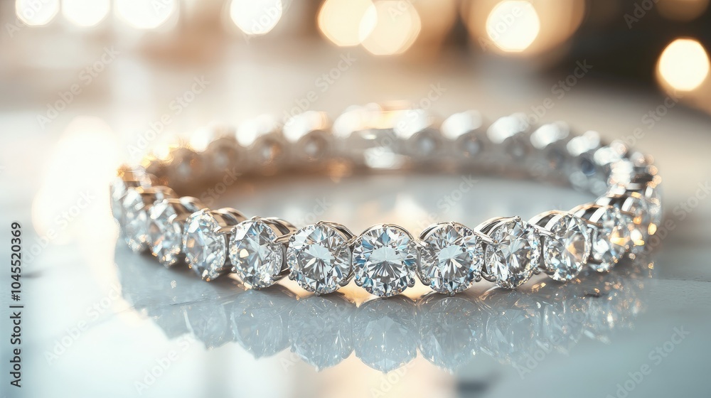 Elegant Diamond Ring on Sparkling Surface