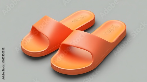 Top View Blank Slippers Shoes Template Vector.
