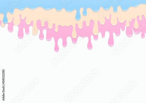 Pastel liquid melting on white background