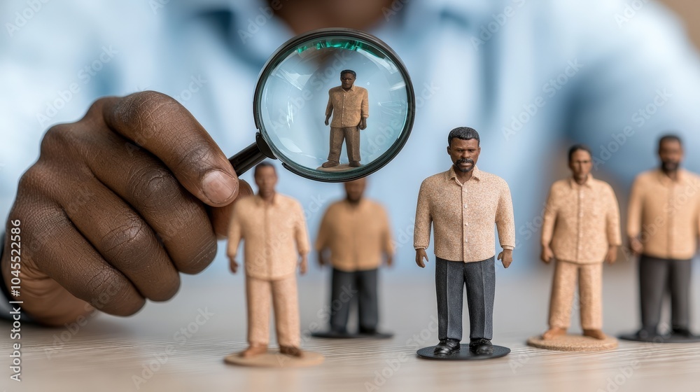 custom made wallpaper toronto digitalBusinessman Using Magnifying Glass To Choose The Right Candidate From A Group Of Miniature