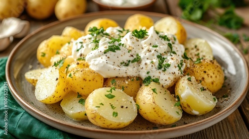 Creamy Herb Potatoes with Fresh Parsley Garnish