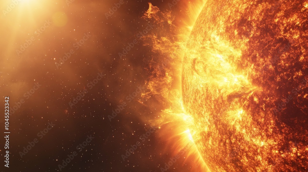 Fototapeta premium Massive Solar Flare Erupting from the Sun's Surface
