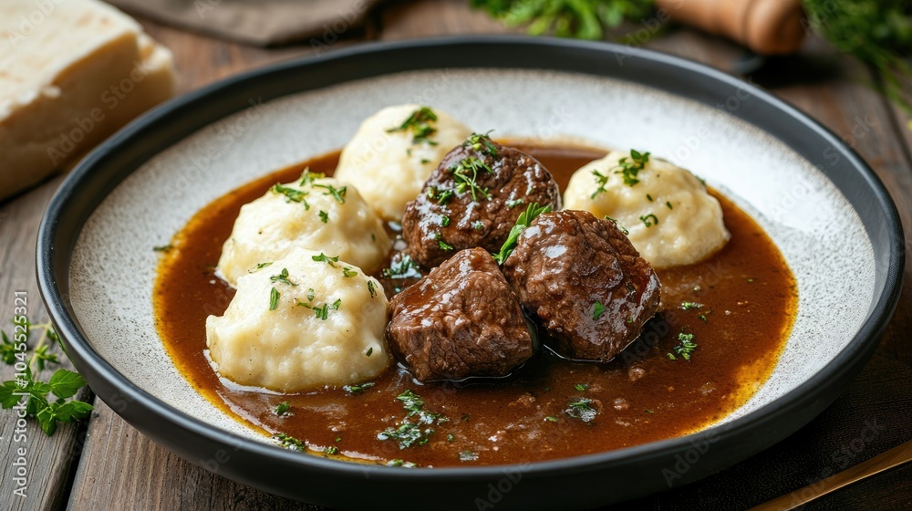 Savory Meatballs with Mashed Potatoes and Gravy Savory Meatballs with Mashed Potatoes and Gravy