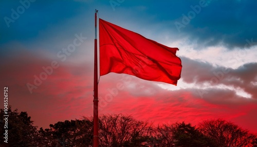 A red flag with a revolutionary aura