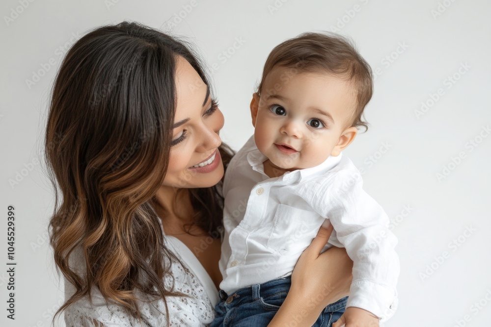 A mother embracing her child, with a warm and loving expression A mother embracing her child, with a warm and loving expression