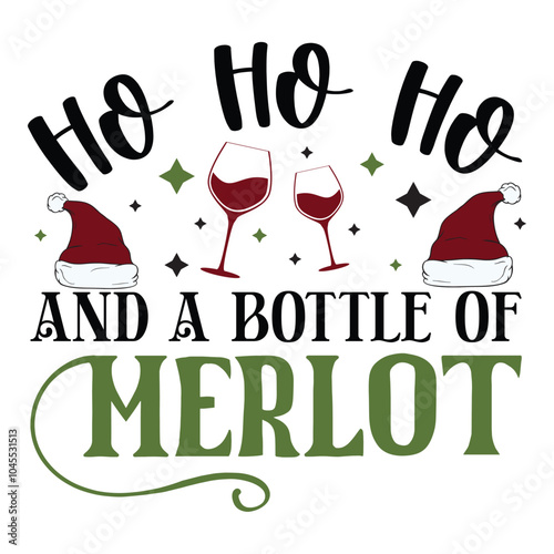 Ho ho ho and a bottle of merlot SVG