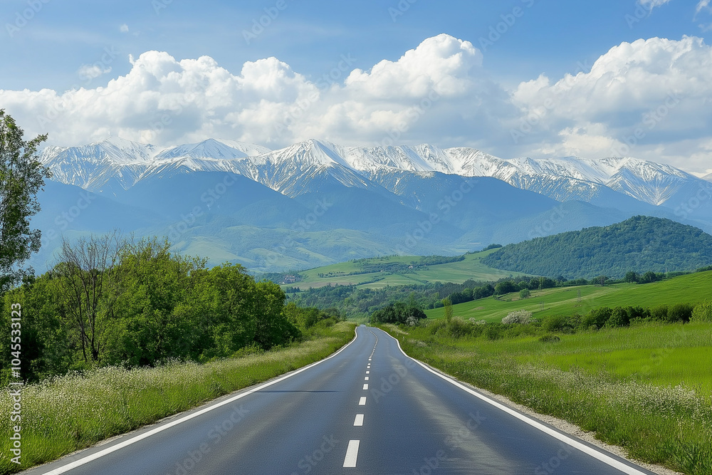 Fototapeta premium Long Country Road country side