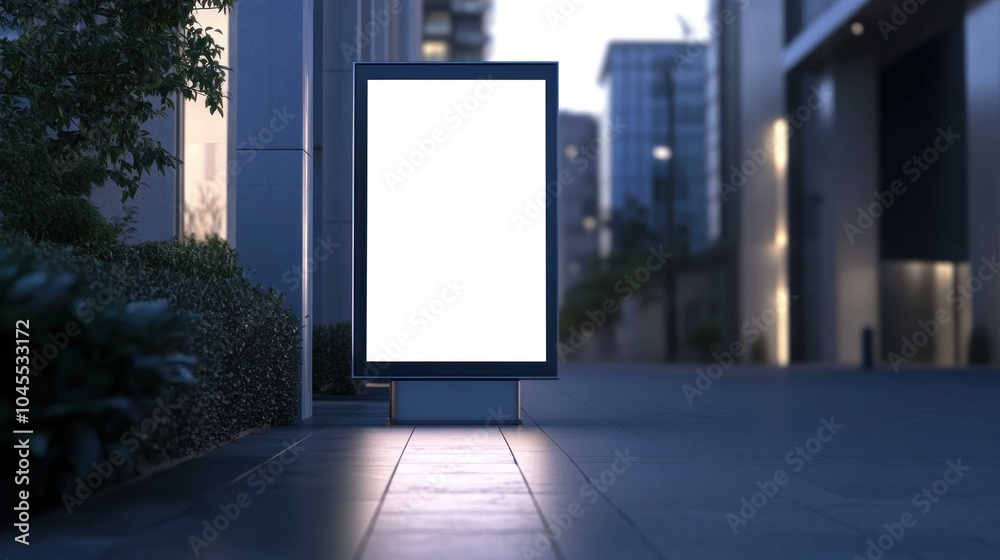 Blank interactive digital sign mockup showcasing touch functionality in a tech-savvy environment