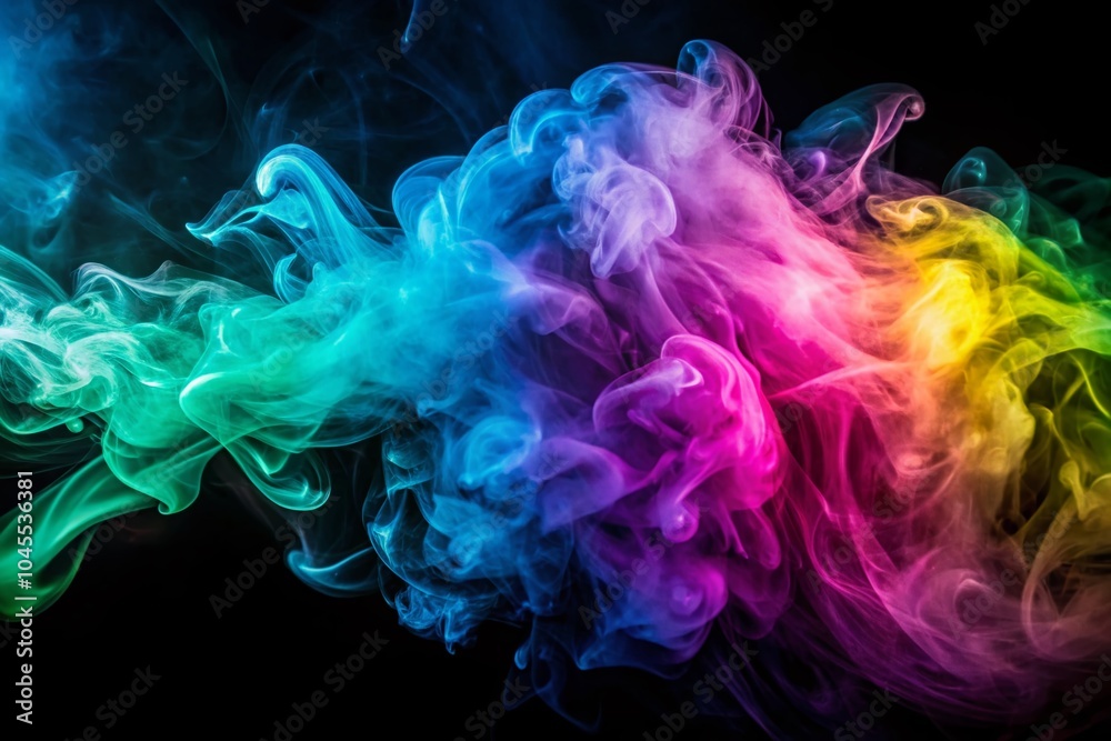 Fototapeta premium Abstract Colorful Smoke Silhouettes in Artistic Photography for Creative Designs and Backgrounds