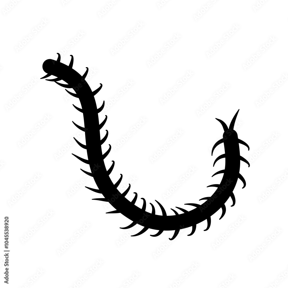 Obraz premium Centipede silhouettes vector