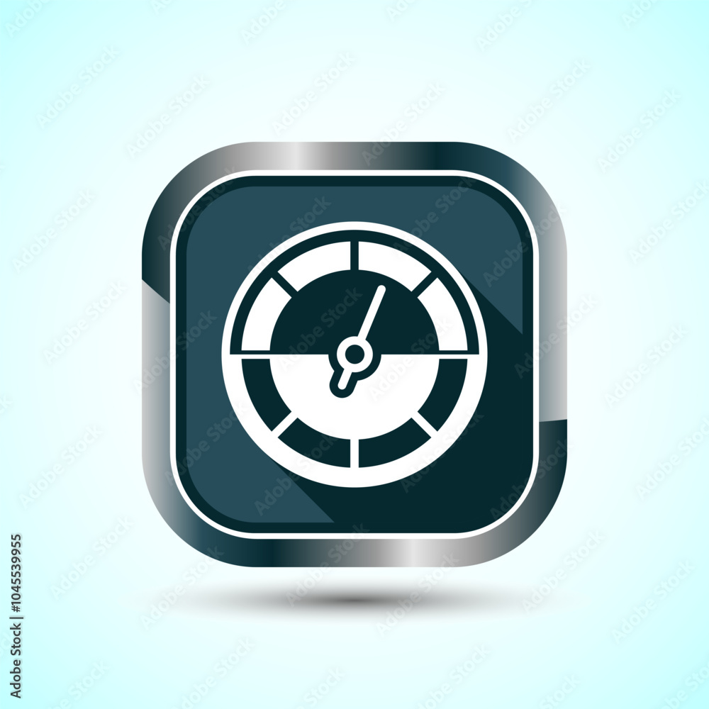 Speedometer Icon design illustration, Speed indicator sign symbol, Gray shadow button design Speedometer Icon design illustration, Speed indicator sign symbol, Gray shadow button design