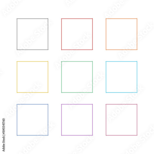 Frame border line page icon isolated on white background. Set icons colorful