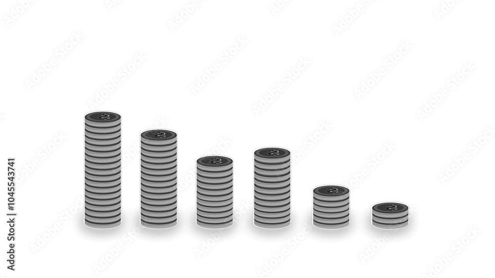 Gray color dollar coin business growth Gray color dollar coin business growth