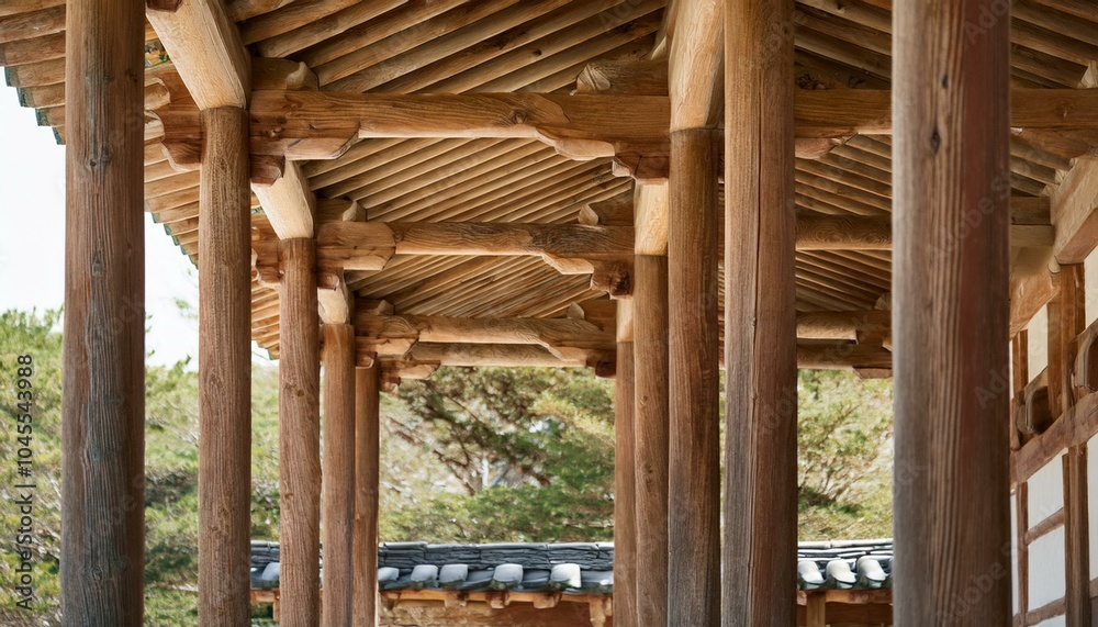Pillars and rafters of traditional Korean wooden architecture Pillars and rafters of traditional Korean wooden architecture