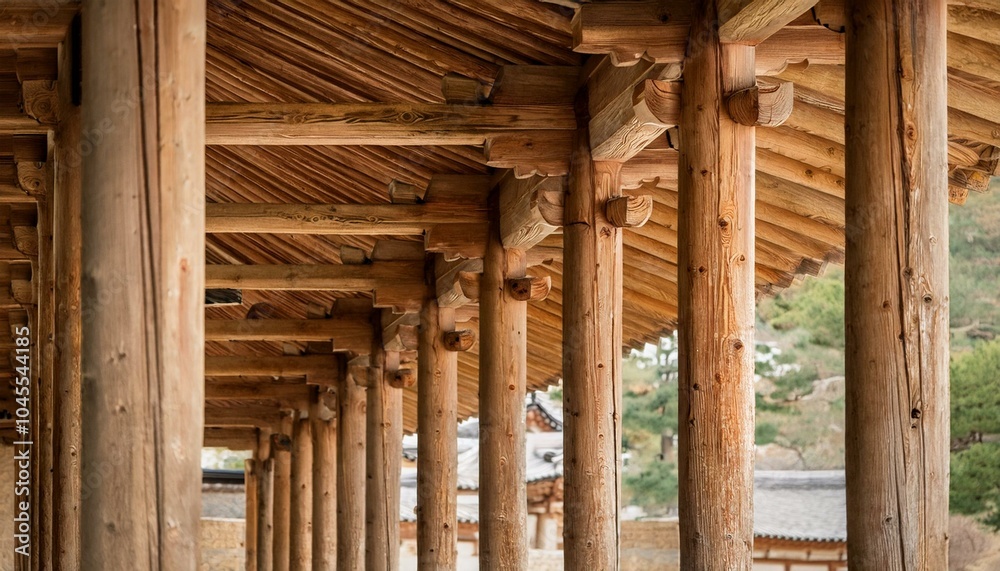 Pillars and rafters of traditional Korean wooden architecture Pillars and rafters of traditional Korean wooden architecture