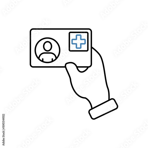 health card concept line icon. Simple element illustration. health card concept outline symbol design.