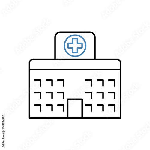 hospital concept line icon. Simple element illustration. hospital concept outline symbol design.