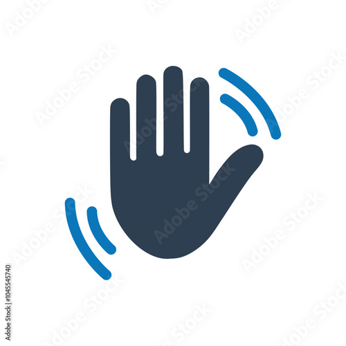 Hand Waving Icon on white background