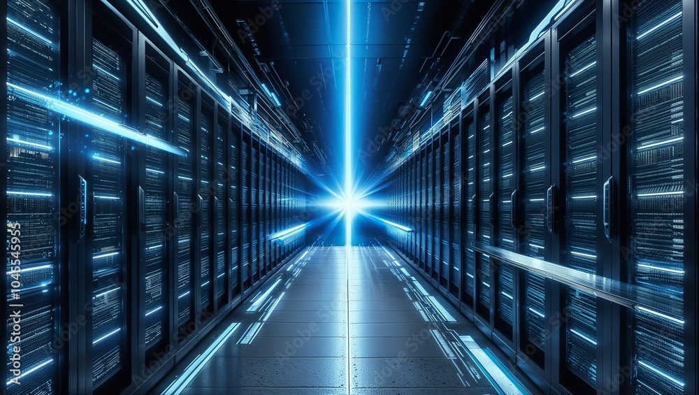 Fototapeta premium High-Tech Data Center Exploring the Future of Information Technology Infrastructure