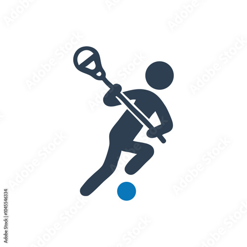 Lacrosse player icon on white background