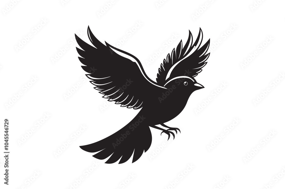 Fototapeta premium Eastern Bluebird Silhouette Vector Illustration Perfect for Print & Digital Projects