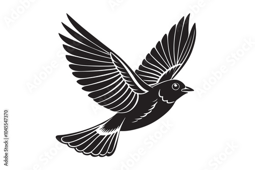 Eastern Bluebird Silhouette Vector Illustration Perfect for Print & Digital Projects