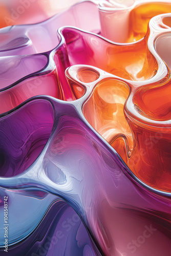 Wallpaper Mural An abstract puzzle with pieces made of fluid, liquid-like shapes, flowing together to form a cohesive whole, Torontodigital.ca