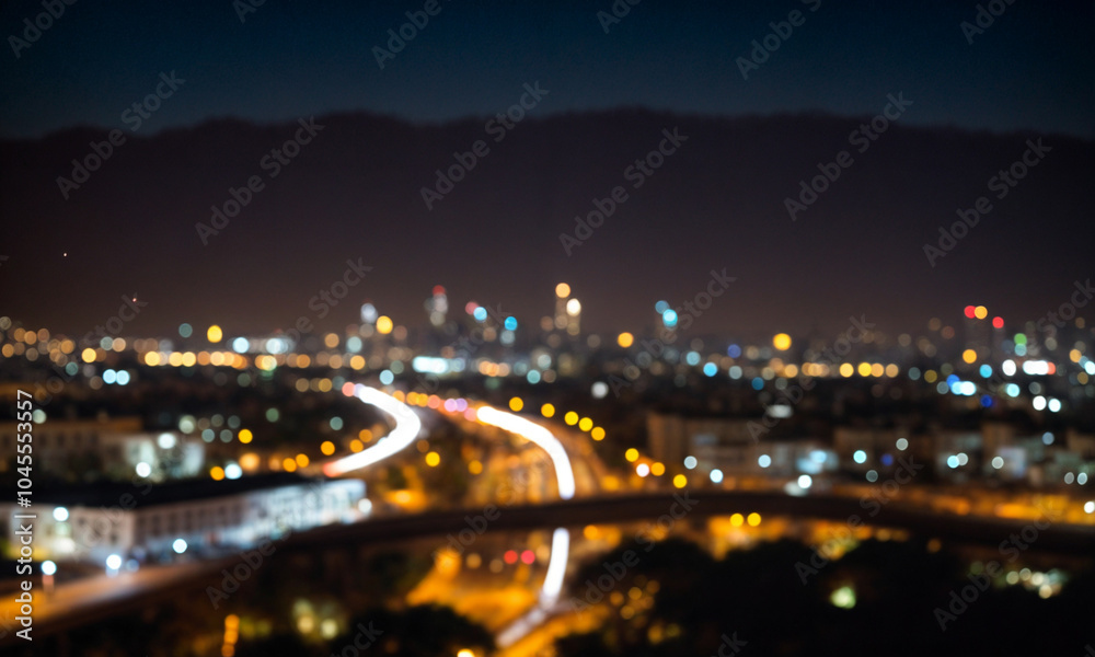 Obraz premium Light night city. light bokeh