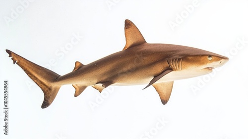 Nurse Shark glides effortlessly through the water displaying its smooth body and distinct coloration. This species is known for its docile nature and nocturnal habits. photo