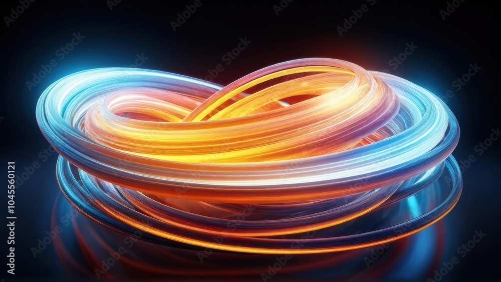 A vibrant, swirling abstract design featuring glowing, intertwined lines in bright colors. A vibrant, swirling abstract design featuring glowing, intertwined lines in bright colors.