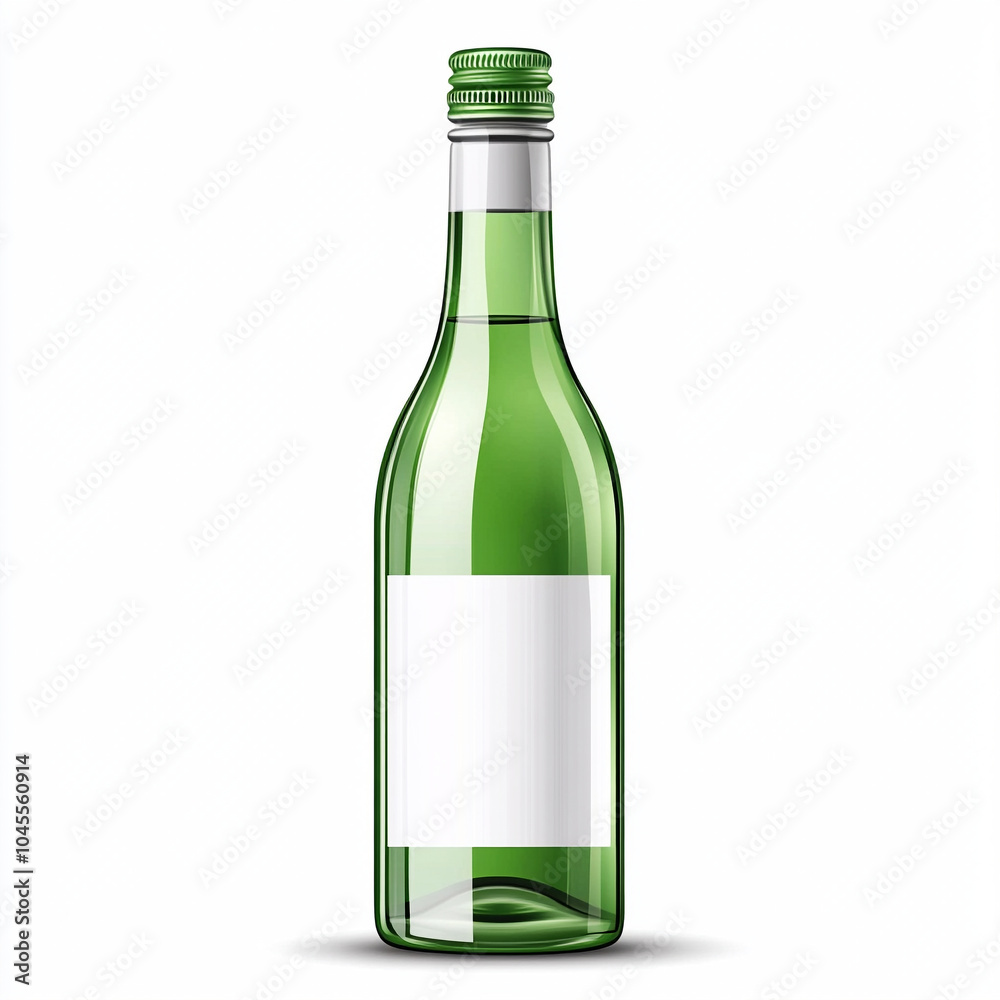 illustration of wine bottle with a blank label on the white background illustration of wine bottle with a blank label on the white background