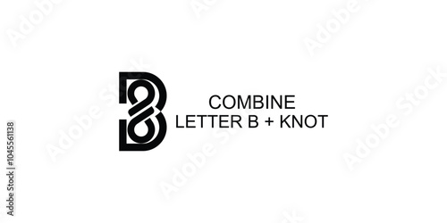 Combine letter B with knot logo design premium vector