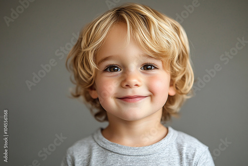 portrait of an white little boy with a smile